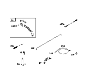 Controls Group Diagram and Parts List for 09P702-0299-F1 020000 - 09Z999 Briggs and Stratton Engine